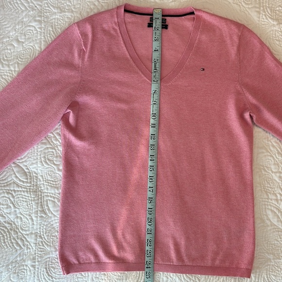 Tommy Hilfiger Pink V-Neck Sweater - Picture 7 of 8
